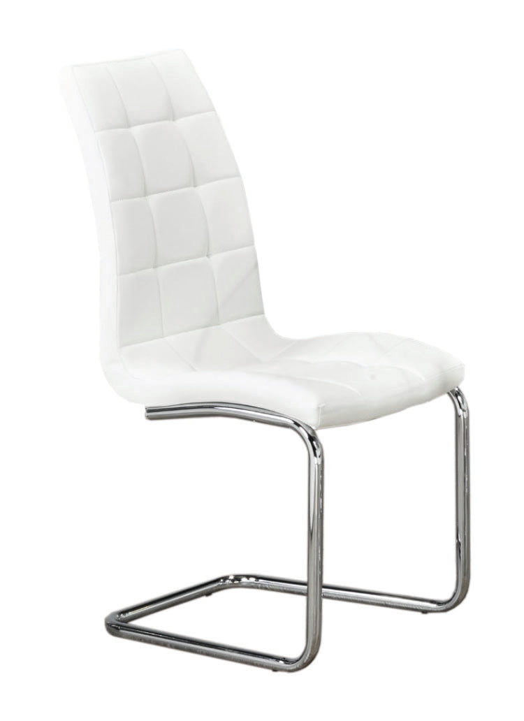 QFIF-1751 | Upholstered White With Chrome Legs Chair