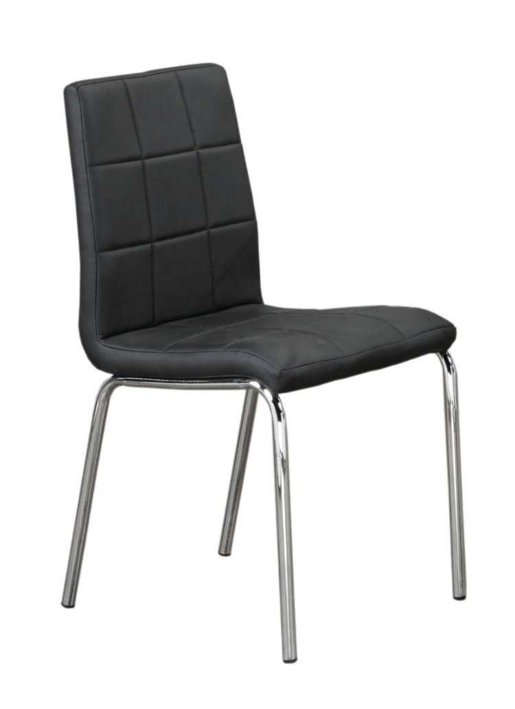 QFIF-1760 | Upholstered Black With Chrome Legs Chair
