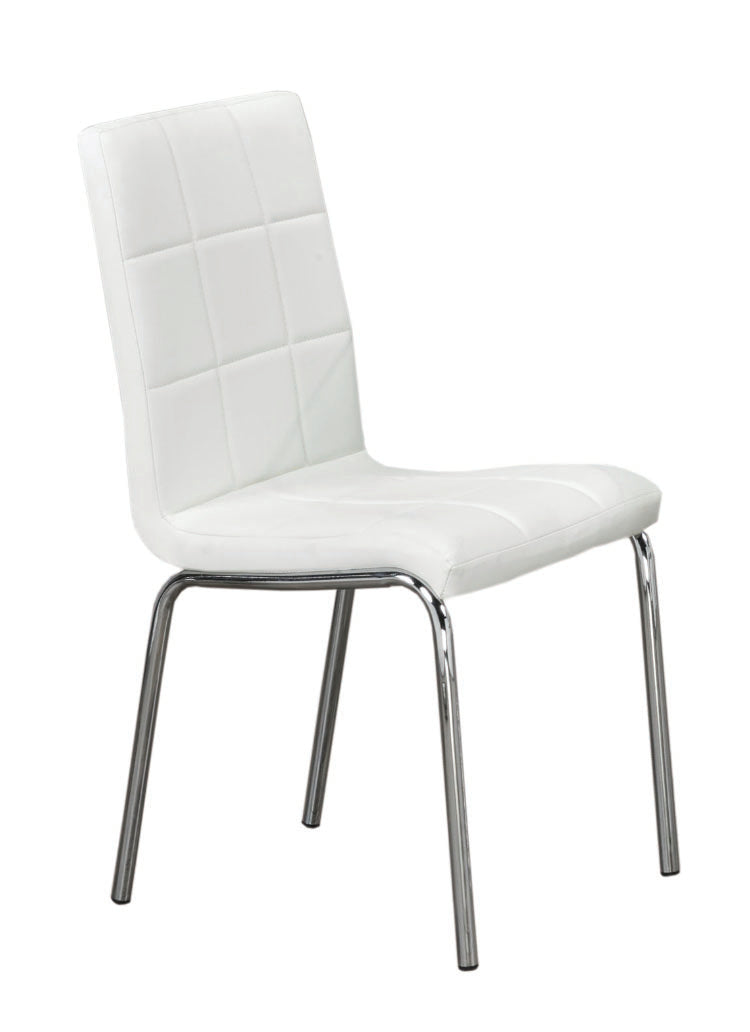 QFIF-1761 | Upholstered White With Chrome Legs Chair