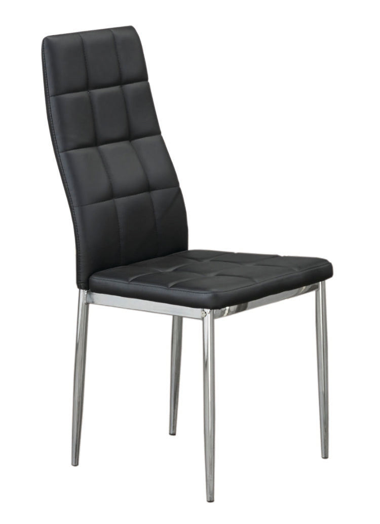 QFIF-1770 | Upholstered Black With Chrome Legs Chair