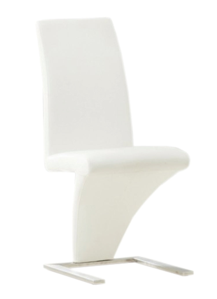 QFIF-1786 | White ‘Z’ Shaped With Chrome Legs Chair
