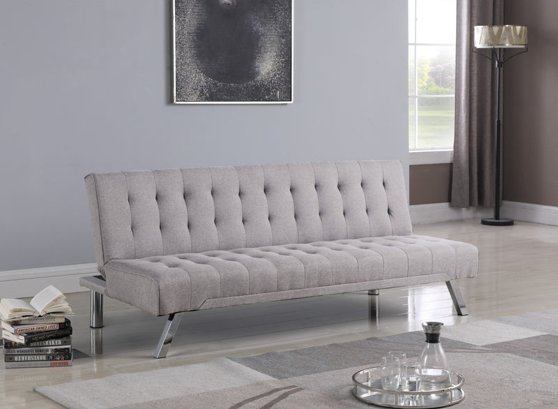QFIF-343-N | Grey Fabric with Chrome Legs Klick Klack Bed