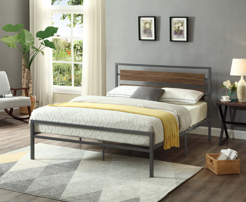 QFIF-5250 | Wood Panel Bed with Steel Frame