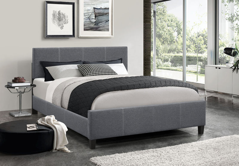QFIF-5430 | Dark Grey Fabric Bed With Contrast Stitching