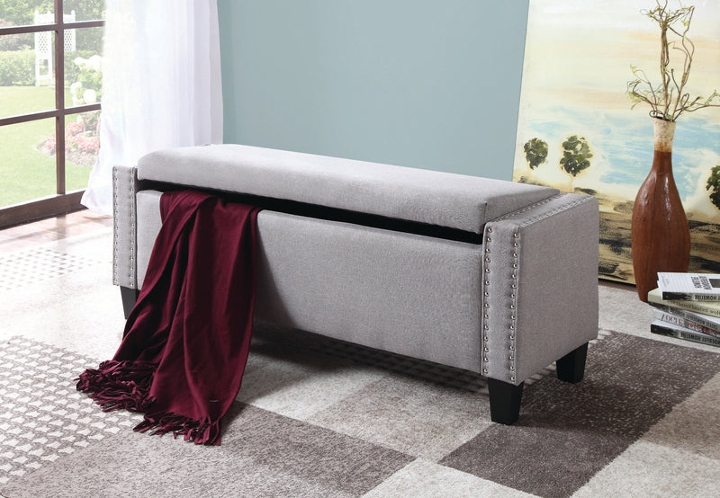QFIF-6250 | Light Grey With Nail Heads Bench