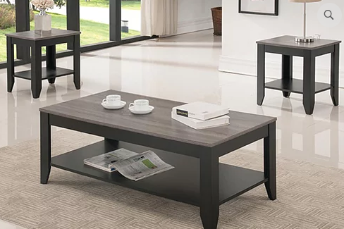 QFIF-2027 | Espresso with Reclaimed Wood-Look Top Coffee Table Set