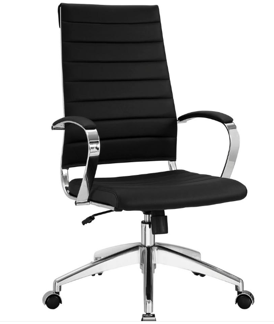Modway Jive Ribbed High Back Executive Office Chair, Black