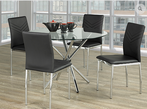QFIF-T-1430/ C-1470 | Tempered Clear Glass Table Dining Set