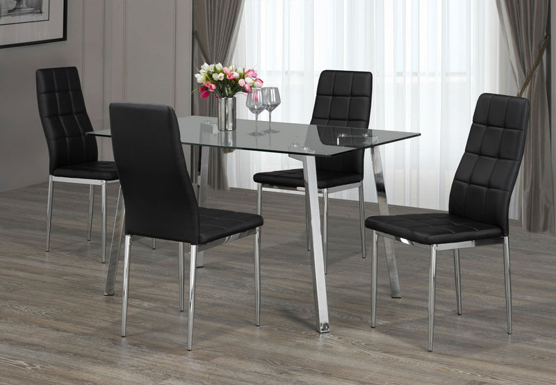 QFIF-T-5065/ C-1770 | Tempered Clear Glass Dining Set