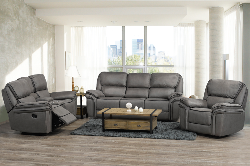 QFTT-T1185 | Padded Micro Suede Fabric Recliner Sofa Set