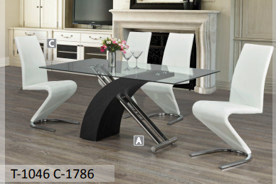 QFIF-T-1046/C-1786 | Glass Table Dining Set