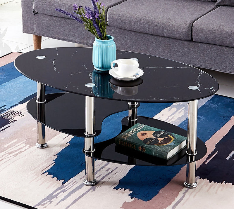 QFIF-2028/2029 | Marble Glass Coffee Table