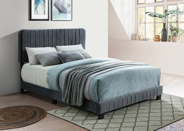 QFIF-5660 | Grey Velvet Bed