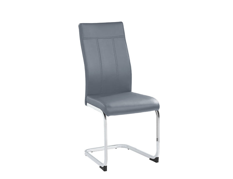 QFIF-1879 | Grey PU with Metal Legs Dining Chair