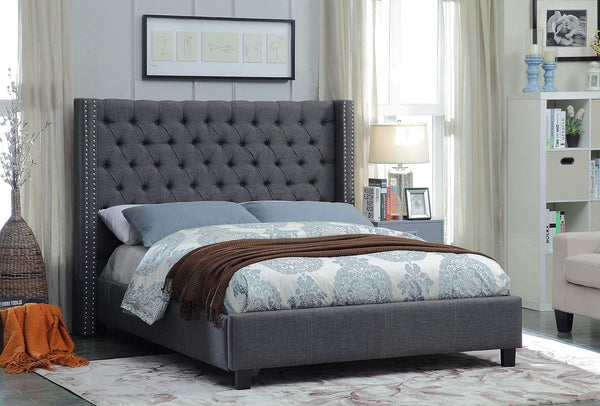 QFIF-5897 | Grey Fabric Wing Bed