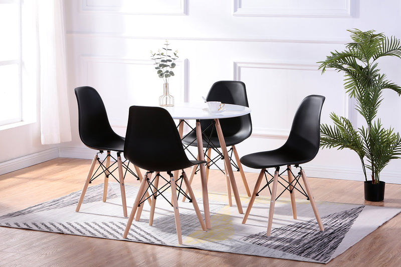QFIF-T-1405/C-1420 | Round Lacquered Eiffel Dining Set