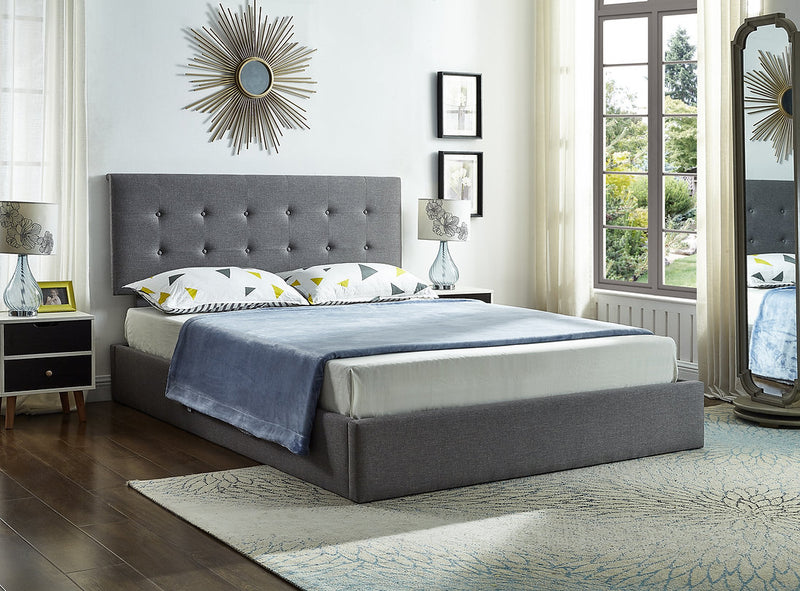 QFIF-5445 | Grey Fabric Storage Bed