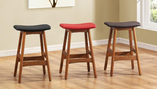 QFMZ-1188 | Black, Dark Brown or Red Leatherette Counter-height Stools
