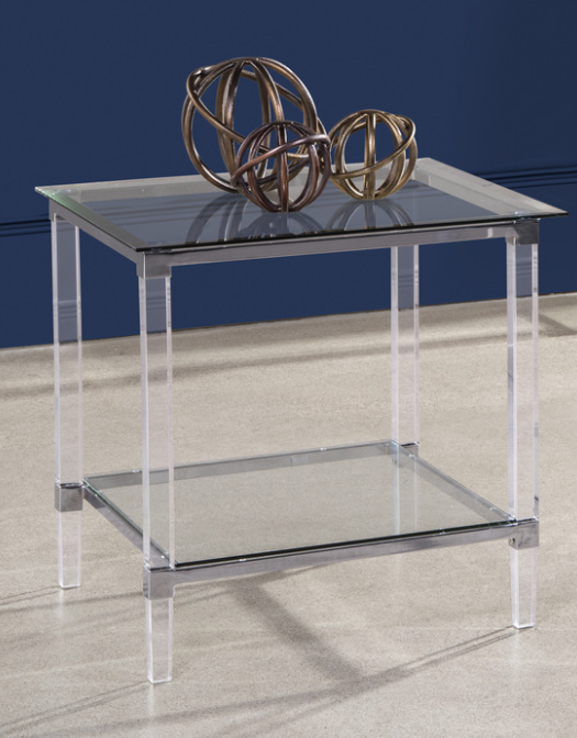 QFMZ-3656-04 | Rectangular End Table w/ Acrylic Legs
