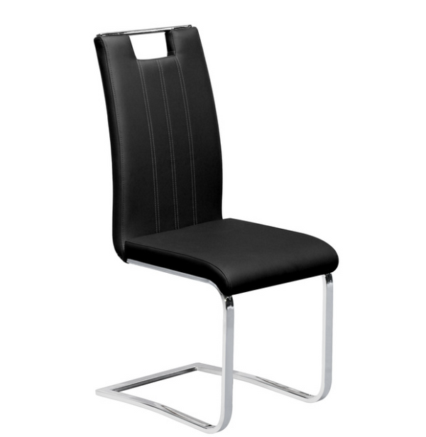 Zane white, black and gray faux leather side chair